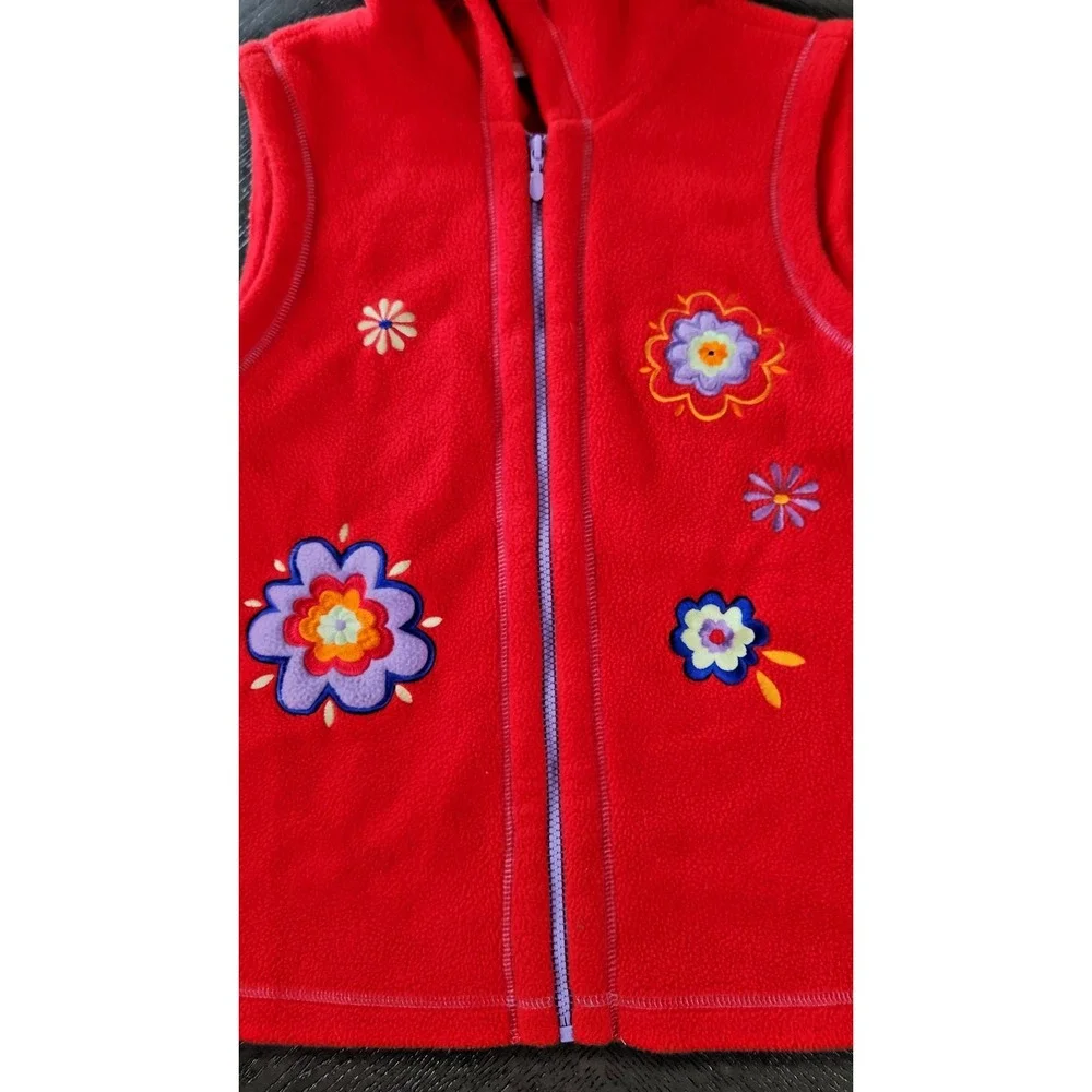 Hanna Andersson Red Full Zip Hooded Vest Size 160 • Kids Outerwear